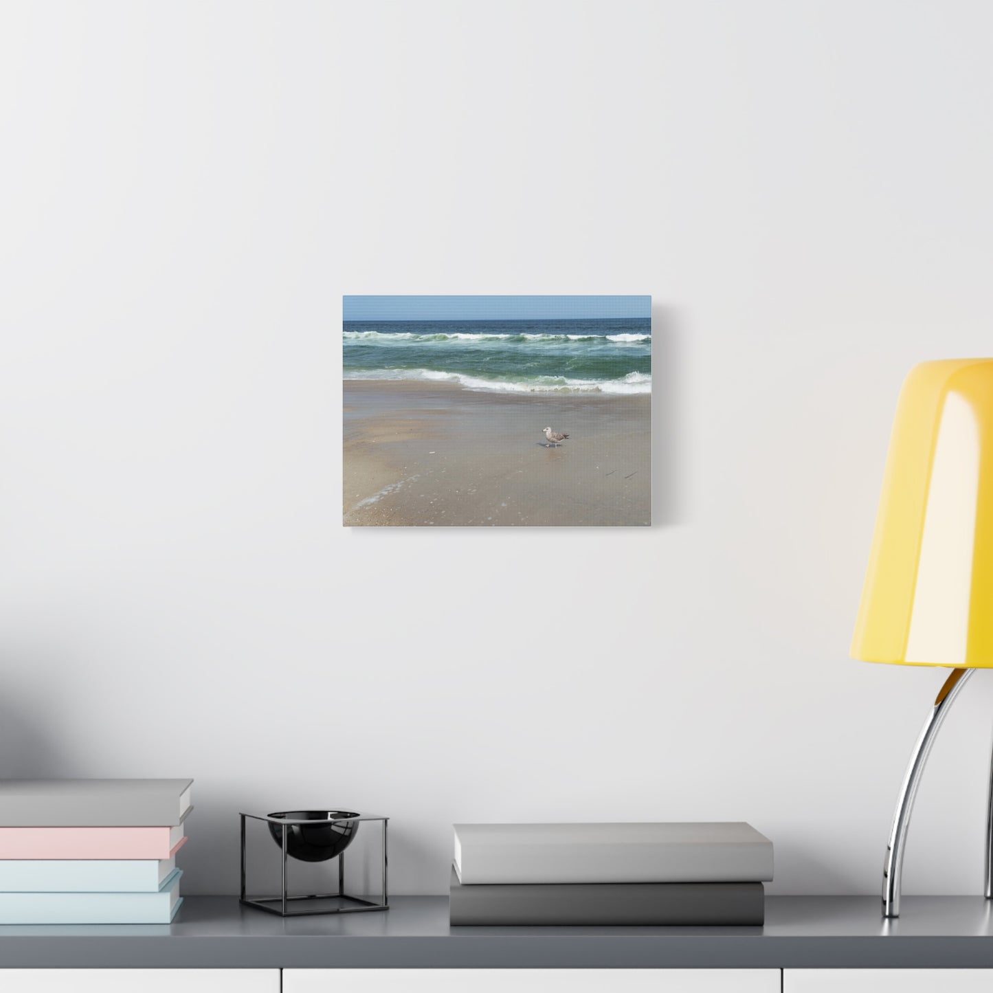 Coastal Serenity Canvas Art - Beach Scene with Seagull