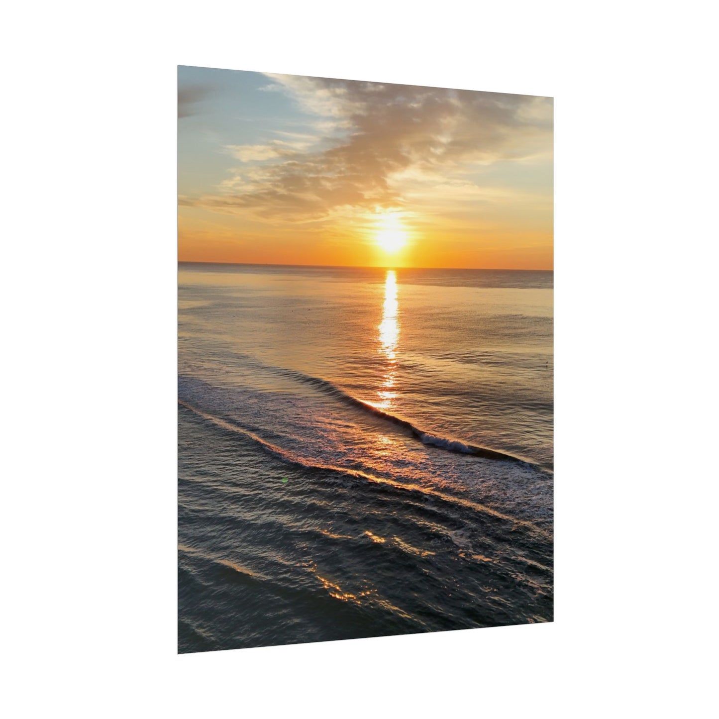 Sunset Waves Rolled Poster - Serene Ocean Wall Art for Home Decor