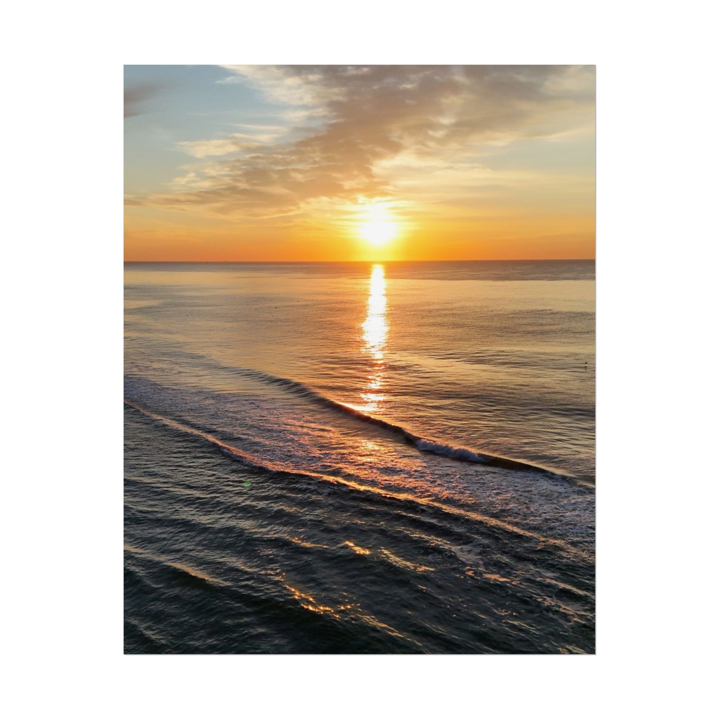 Sunset Waves Rolled Poster - Serene Ocean Wall Art for Home Decor