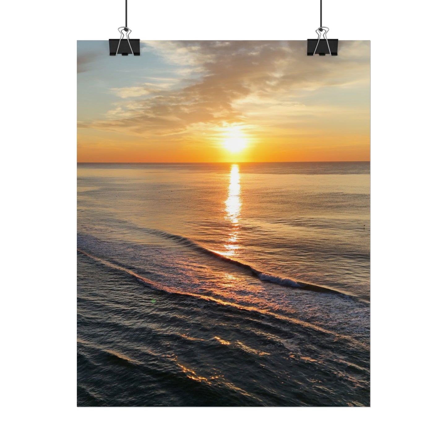 Sunset Waves Rolled Poster - Serene Ocean Wall Art for Home Decor