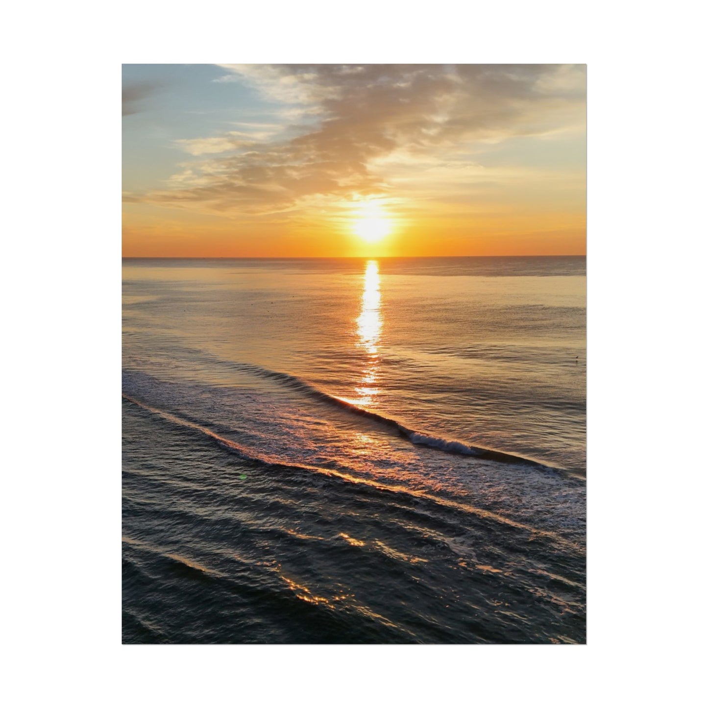 Sunset Waves Rolled Poster - Serene Ocean Wall Art for Home Decor